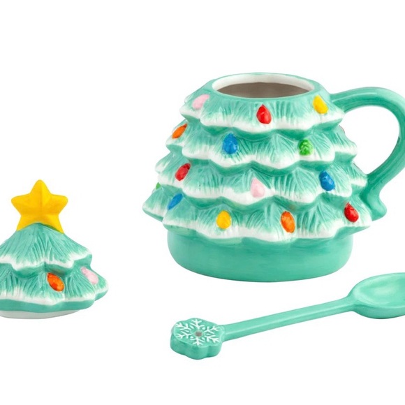 Mr. Christmas 16oz Lidded Nostalgic Christmas Tree Mug with Spoon NIB - Picture 4 of 16